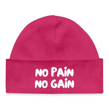 No pain no gain - Baby Organic Beanie - hot pink - Front