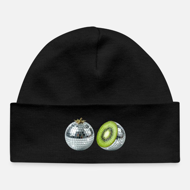 Balle Miroir Disco Kiwi - Bonnet bébé bio - noir