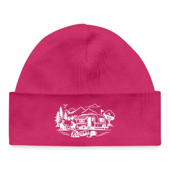Camping - Baby Organic Beanie - hot pink - Front