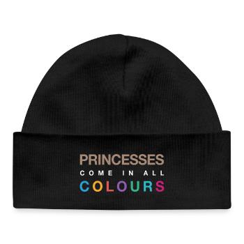 Les princesses existent en toutes les couleurs - Bonnet bébé bio - noir - Devant