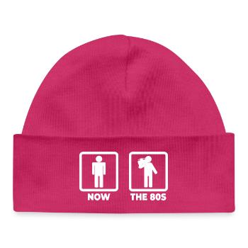 Bonhomme allumette des années 80 - Bonnet bébé bio - hot pink - Devant