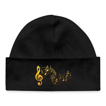 Musical notes - Baby Organic Beanie - black - Front