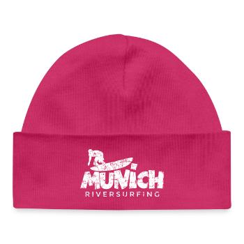 Munich Riversurfing München Surfer (Vintage Weiß) - Baby Organic Mütze - hot Pink - Vorne