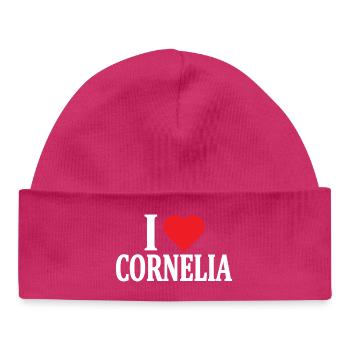 T-Shirt Ich liebe Cornelia T-Shirt Geschenkidee - Baby Organic Mütze - hot Pink - Vorne