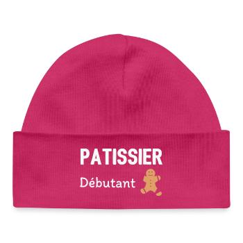 Pâtissier débutant - Bonnet bébé bio - hot pink - Devant