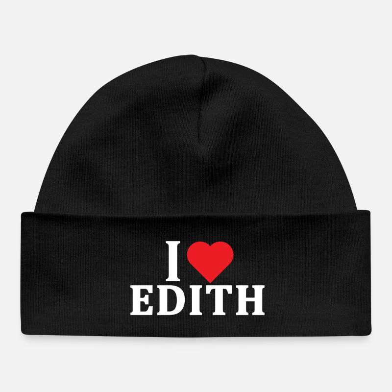 t-shirt J’adore Edith t-shirt idée cadeau - Bonnet bébé bio - noir
