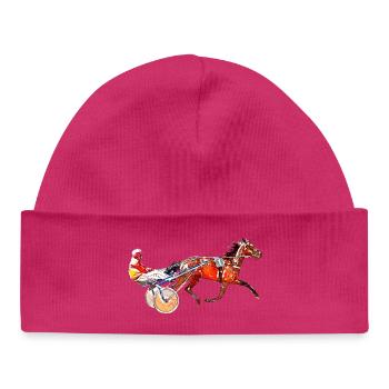 Course de trot - Bonnet bébé bio - hot pink - Devant