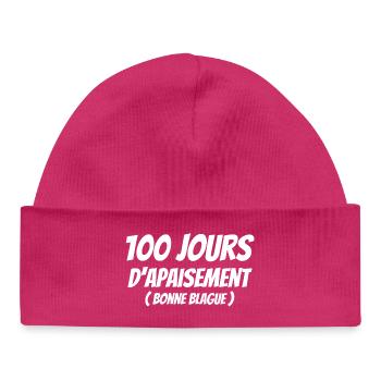 politique, homme politique, Macron - Bonnet bébé bio - hot pink - Devant