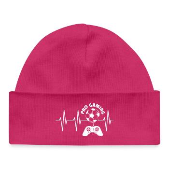 pro gaming Herzschlag Puls Fußball gamer icon Logo - Baby Organic Mütze - hot Pink - Vorne