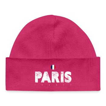 Glyphes en détresse de Paris avec drapeau français - Bonnet bébé bio - hot pink - Devant