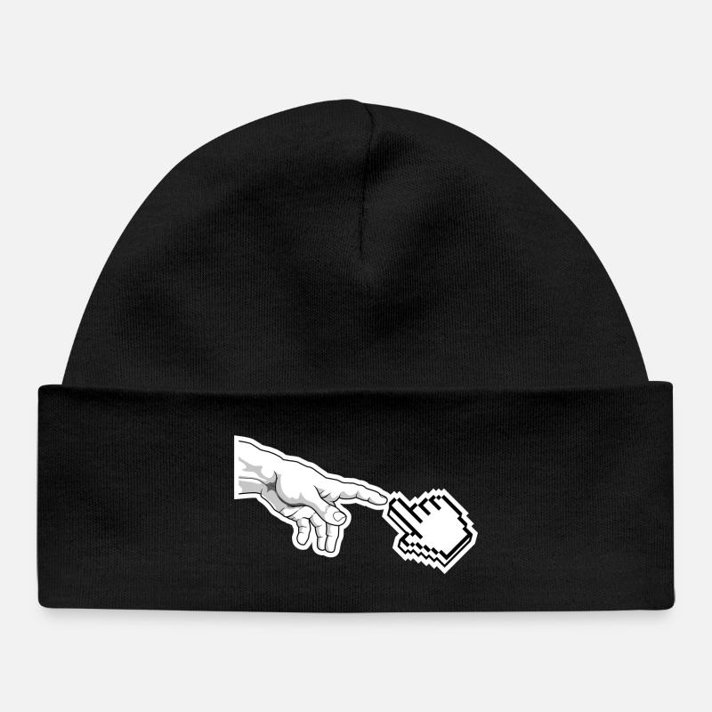 Pixel pointeur main art - Bonnet bébé bio - noir