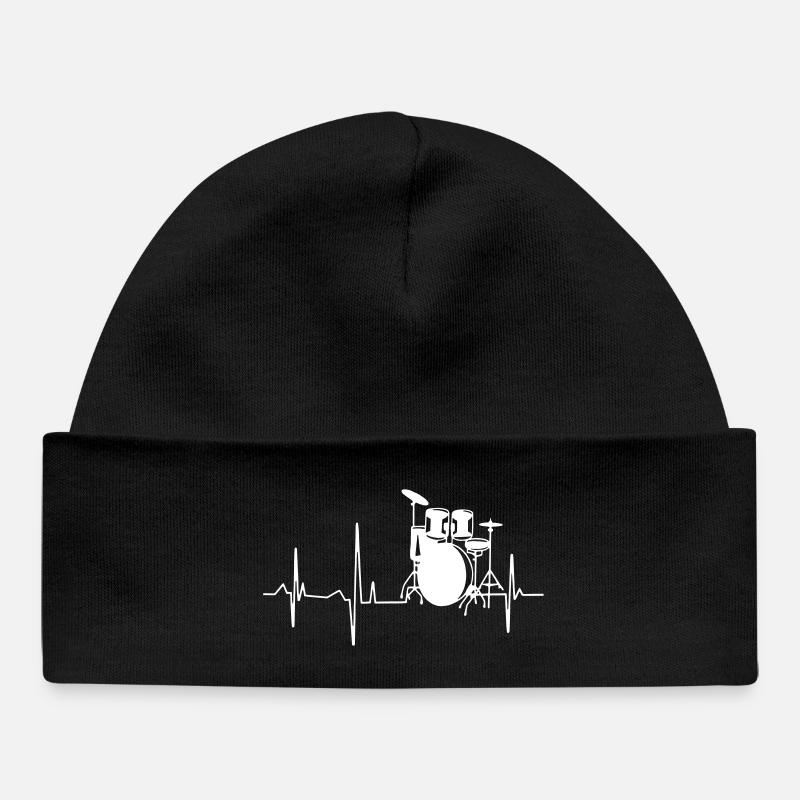 Rythme cardiaque du batteur - Bonnet bébé bio - noir