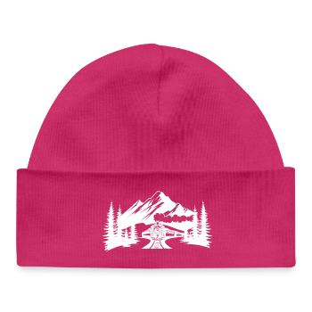 Chemin de fer - Bonnet bébé bio - hot pink - Devant