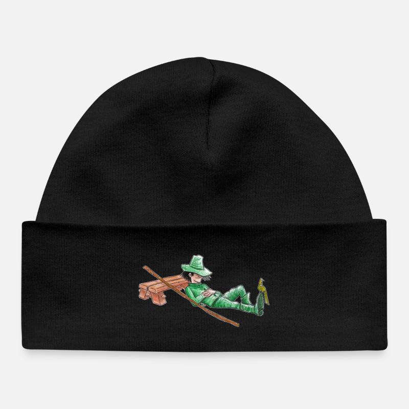 Une sieste pour le vagabond vert "GreenVagrant" - Bonnet bébé bio - noir