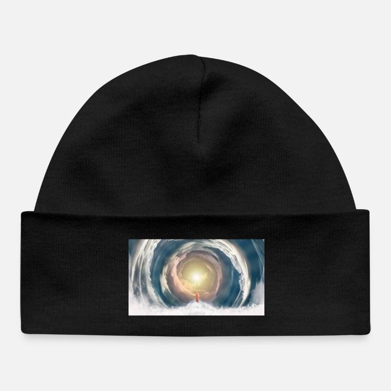 Celestial Light Beam - Baby Organic Beanie - black