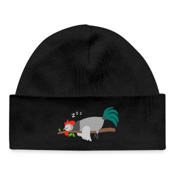 Rooster Chicken Rooster Chickens Roosters Pajamas Shirt - Baby Organic Beanie - black - Front