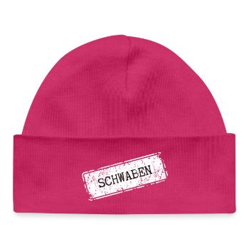 Conception du nom de la ville de Souabe - Bonnet bébé bio - hot pink - Devant