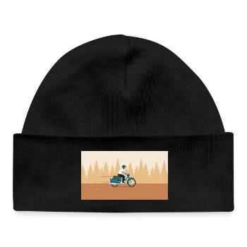 Balade en forêt au look rétro - Bonnet bébé bio - noir - Devant