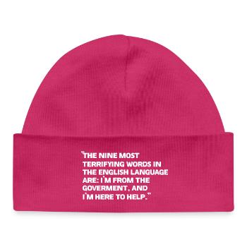 Regierung Versprechen Zitate T-Shirt - Baby Organic Mütze - hot Pink - Vorne