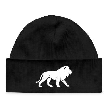 Safari de silhouette Lion Afrique Vector - Bonnet bébé bio - noir - Devant