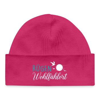 Island of Rügen MY FEEL-GOOD PLACE Fun - Baby Organic Beanie - hot pink - Front