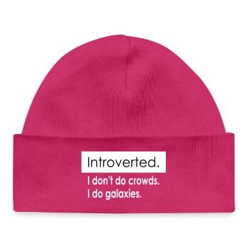 Introvert Quotes - Baby Organic Beanie - hot pink - Front