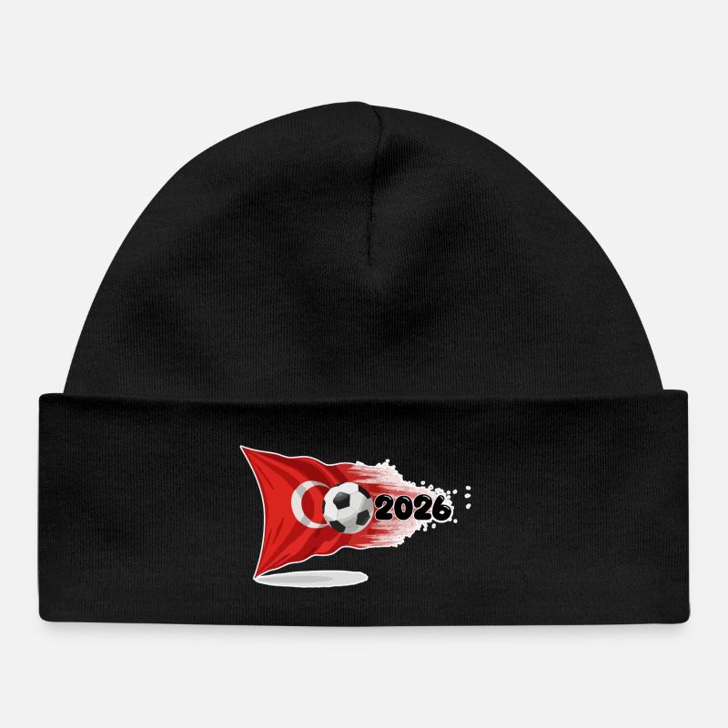 Football de Drapeau de Turquie 2026 - Bonnet bébé bio - noir