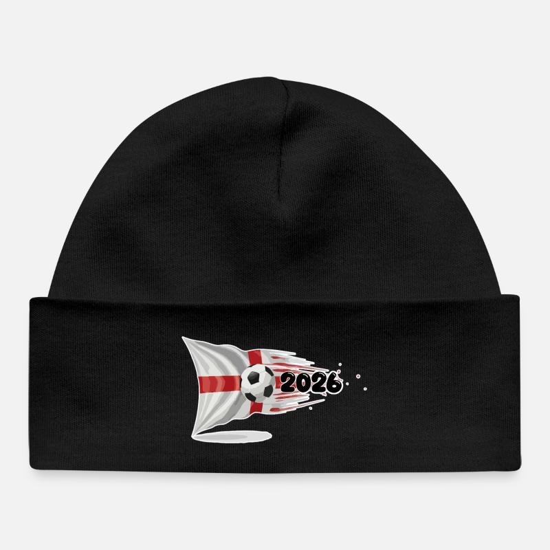 Angleterre St. George’s flag Soccer Burst 2026 - Bonnet bébé bio - noir