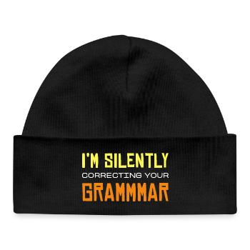I’m Silently Correcting Your Grammmmar - Baby Organic Mütze - Schwarz - Vorne