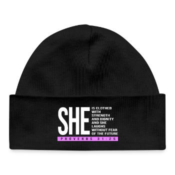 Chapter 31 Bible Proverb Jesus Christ Bible Verse - Baby Organic Beanie - black - Front