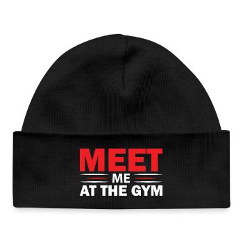 Meet me at the gym - Baby Organic Mütze - Schwarz - Vorne