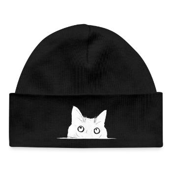 Chat Voyeur - Bonnet bébé bio - noir - Devant
