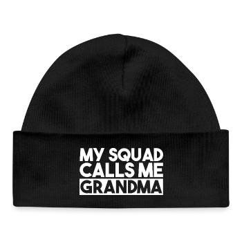 Grand-mère Retro Floral Vintage Typography Design - Bonnet bébé bio - noir - Devant