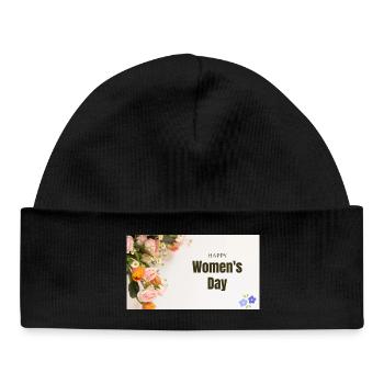 Happy Women's Day Floral Roses - Baby Organic Beanie - black - Front