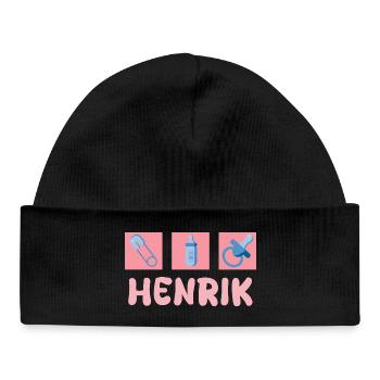 Geschenk für Henrik - Baby Organic Mütze - Schwarz - Vorne