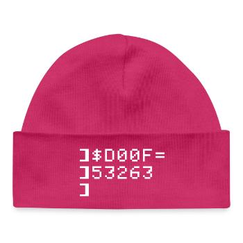 DOOF Code 8 bits Nerd Terminal Pixel Retro - Bonnet bébé bio - hot pink - Devant