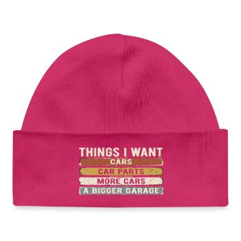 Vintage Garage Car Humor | Mecano Gift - Baby Organic Beanie - hot pink - Front
