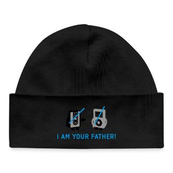 darth vader vs pod - Baby Organic Beanie - black - Front
