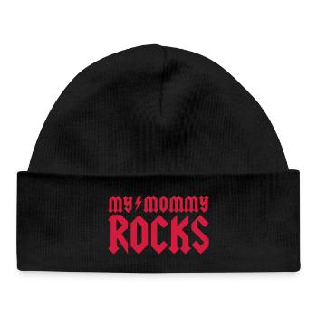 My mommy rocks - Bonnet bébé bio - noir - Devant
