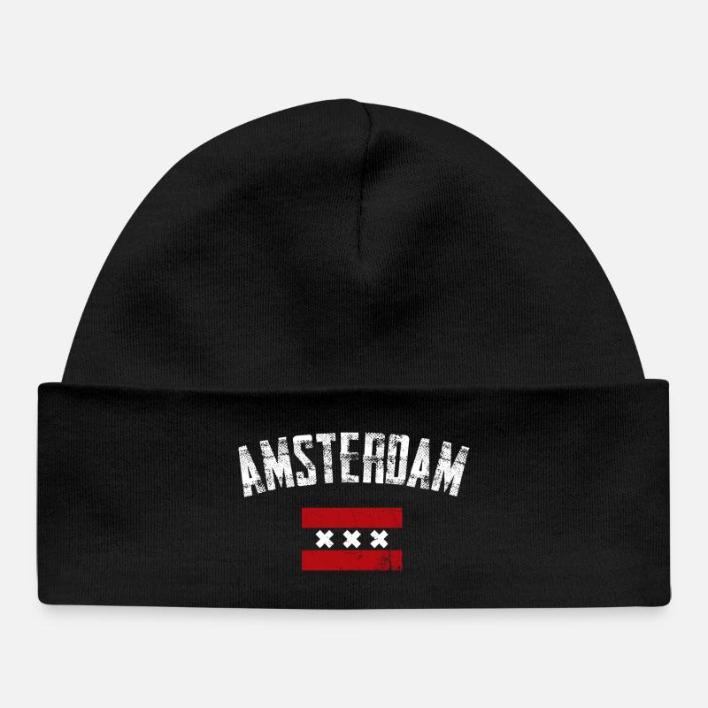 Amsterdam Bold Crest Tee - Bonnet bébé bio - noir