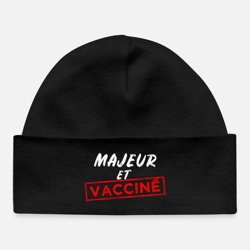 Majeur et vacciné - Bonnet bébé bio - noir