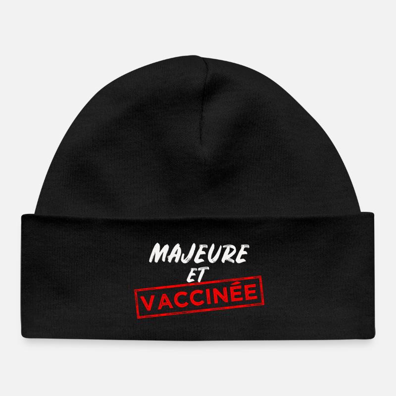 Majeure et vaccinée - Bonnet bébé bio - noir