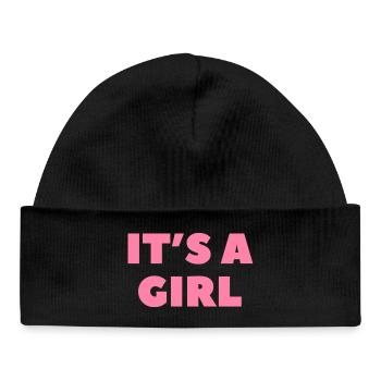 C’est une fille - Bonnet bébé bio - noir - Devant