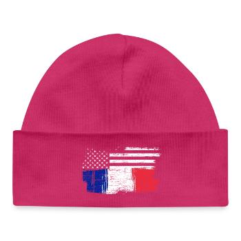 Pinsel Flagge Fusion Sterne und Trikolore - Baby Organic Mütze - hot Pink - Vorne