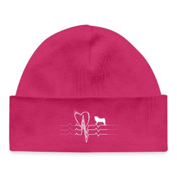 Amour carlin - Bonnet bébé bio - hot pink - Devant