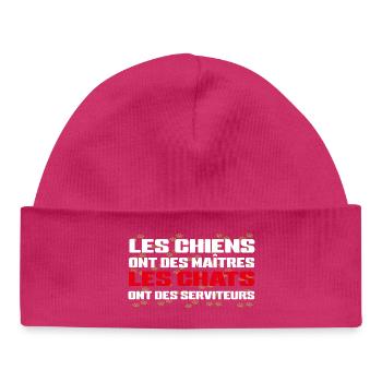 Chiens Maîtres Chats Serveurs - Bonnet bébé bio - hot pink - Devant
