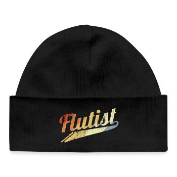 Retro Flutist - Baby Organic Beanie - black - Front