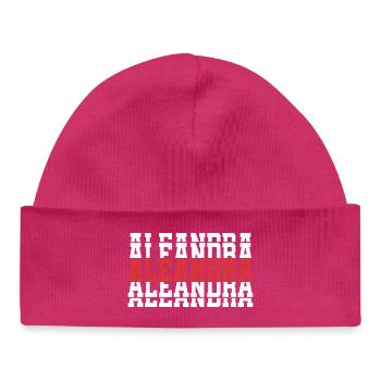 t-shirt Aleandra t-shirt gift stacked text - Baby Organic Beanie - hot pink - Front