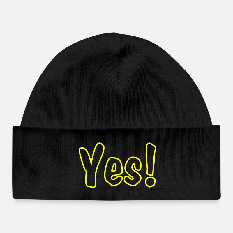 Yes Yellow - Baby Organic Mütze - Schwarz