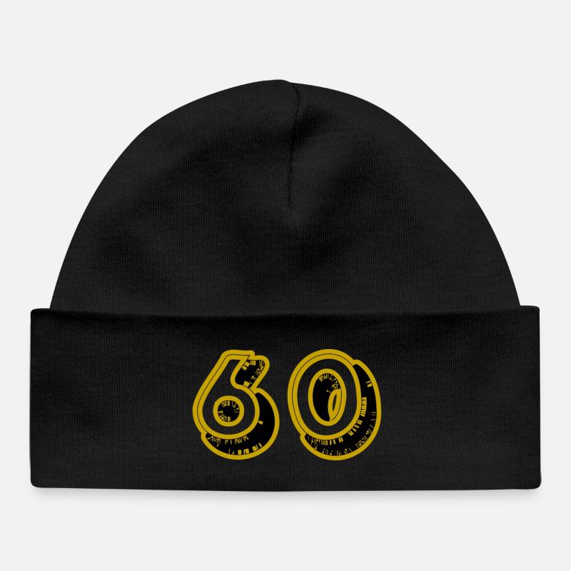 60. 60 ANS. 60e ANNIVERSAIRE. ANNIVERSAIRE 60 ANS. - Bonnet bébé bio - noir